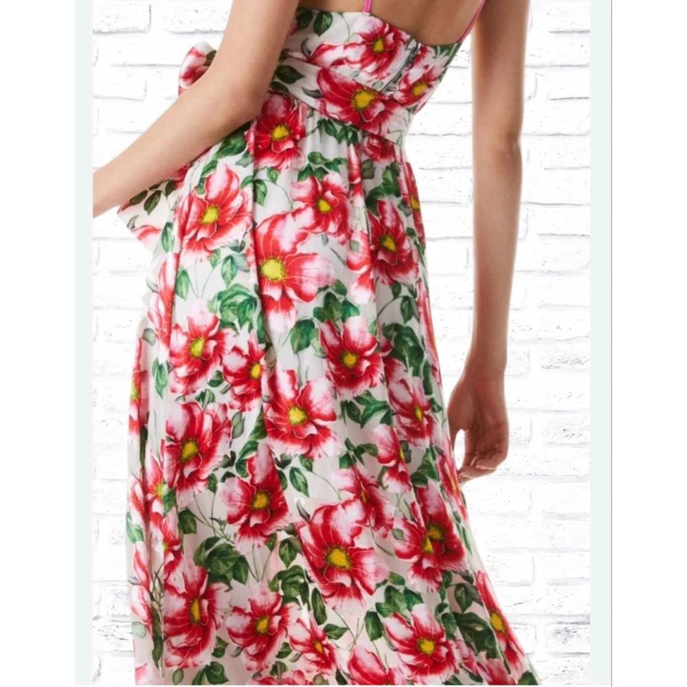 .NWT ALICE + OLIVIA Samantha Floral Silk Blend Midi Dress SZ 14 - Picture 5 of 16